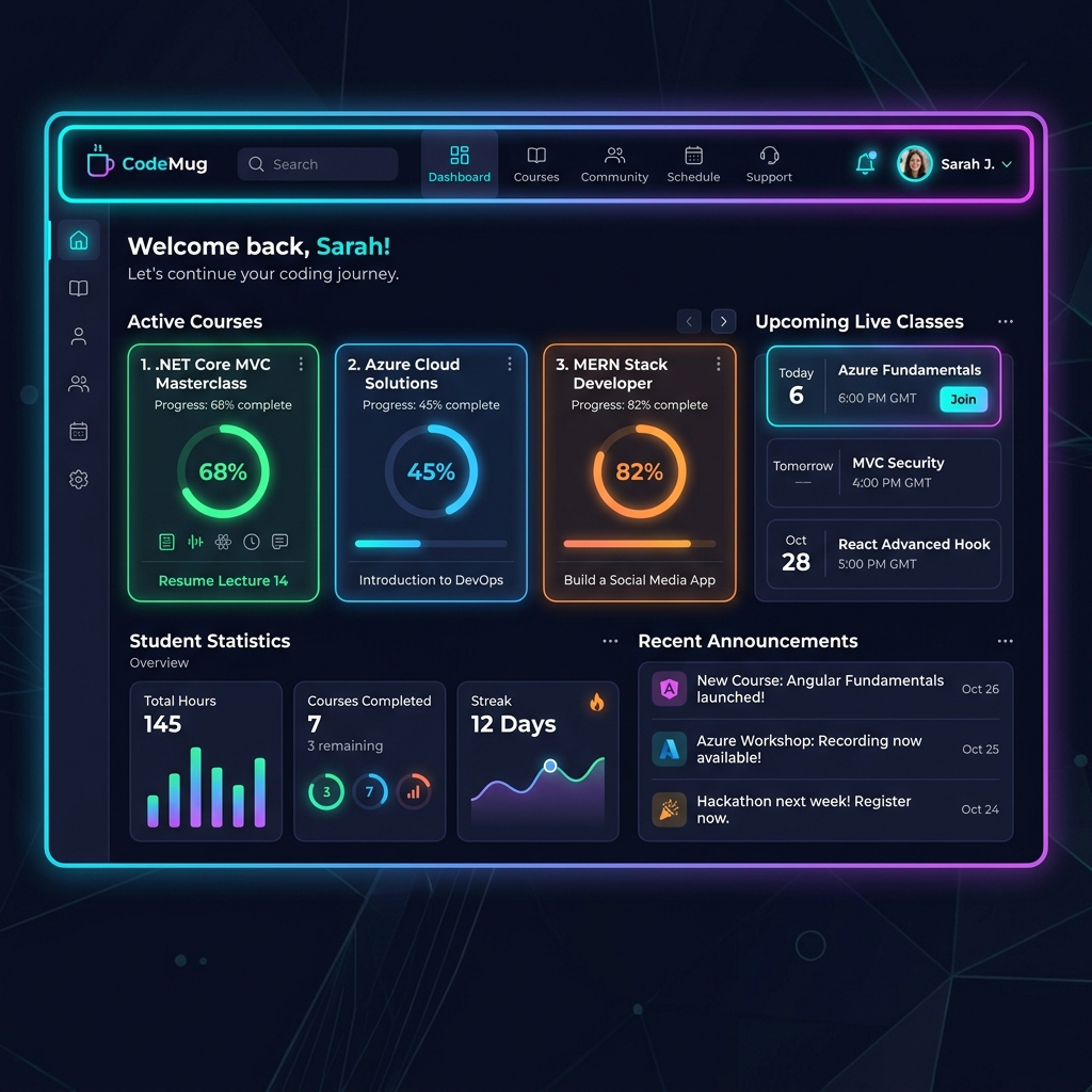 LMS Dashboard Screenshot